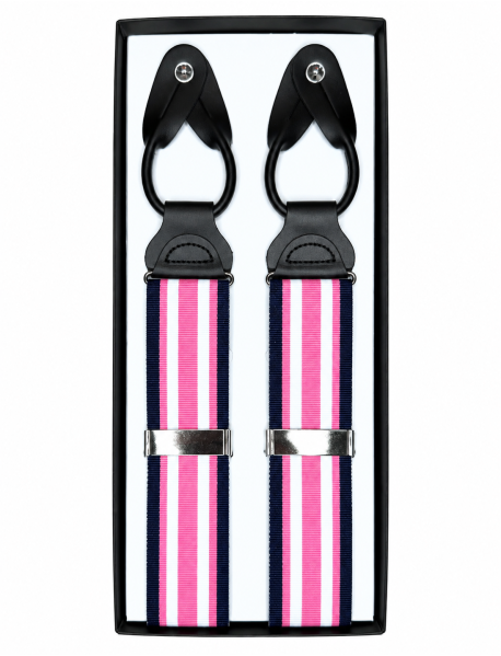 Navy Pink White Striped