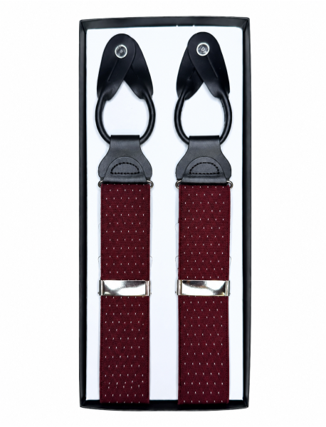 Burgundy White Pin Dot
