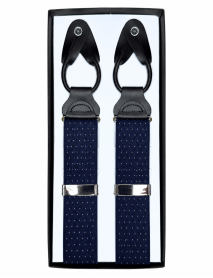 Navy White Dot Stretch