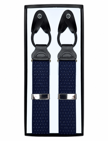 Navy White Dot Stretch