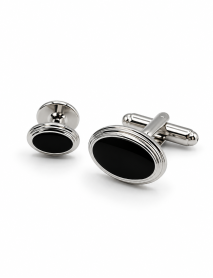 Oval Shaped Black Enamel Formal Set