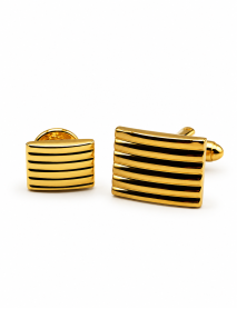 14K Gold Plated Rectangle Striped Formal Set