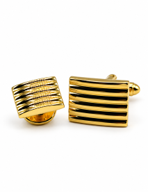 14K Gold Plated Rectangle Striped Formal Set