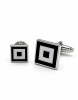 Square Enamel Black / White Formal Set