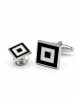 Square Enamel Black / White Formal Set