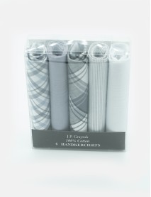 5 - 100% cotton handkerchiefs - Grays