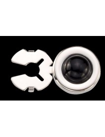 Silver Onyx Button Cover Pair