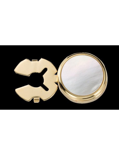 Gold MOP Button Cover Pair
