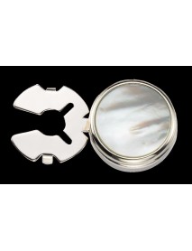 Silver MOP Button Cover Pair