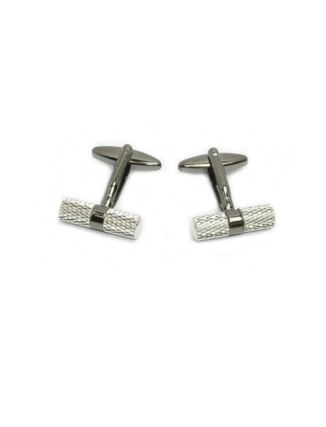 Silver Plated Cylinder Cufflink