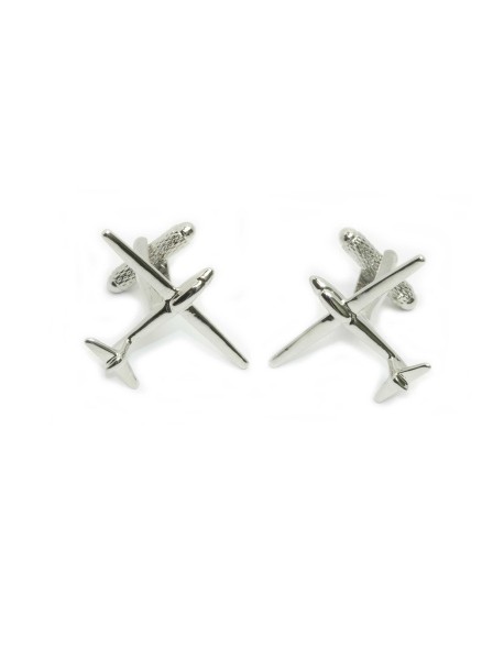 Silver Plated Airplane Cufflink