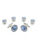 Blue Crystal Formal Cufflink Set