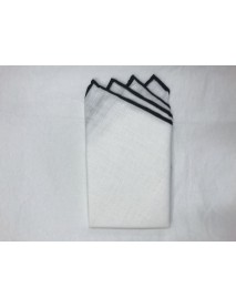 Trimmed White Linen Pre-folded