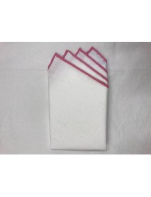 Trimmed White Linen Pre-folded