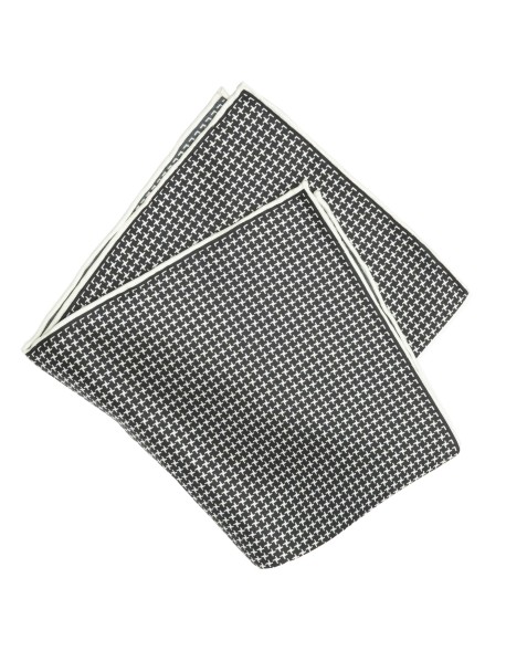 Black and White Silk Pocket Square