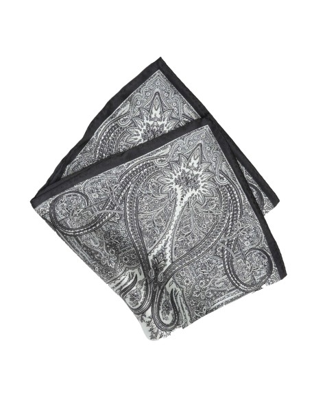 Black and White Paisley Pocket Square