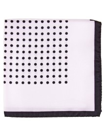 Italian silk polka dot pocket square White/Black