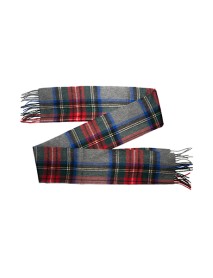 RED/BLUE/GREY CASHMERE SCARF