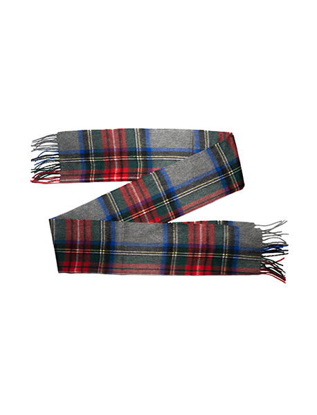 RED/BLUE/GREY CASHMERE SCARF