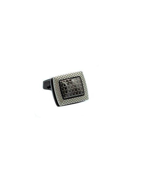 Alloy African Black/Silver Cufflink