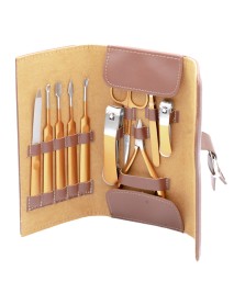 Manicure Set With Gold Implements