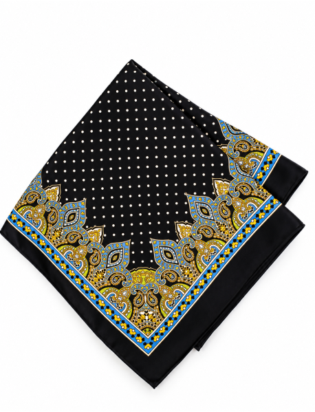 Black/Blue/White Silk