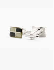 Black/Ivory enamel rectangle