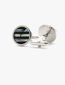 ABALONE/ONYX  STRIPE CUFFLINK