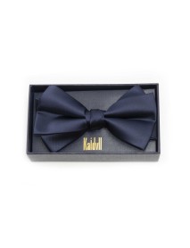 Solid Navy Silk Bowtie