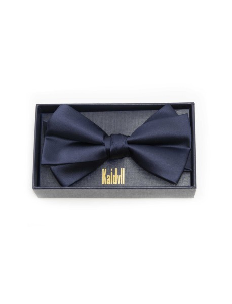 Solid Navy Silk Bowtie