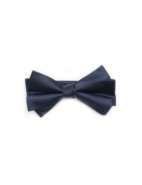 Solid Navy Silk Bowtie