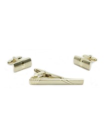 Gold Plated Cufflink/Tie Bar Set