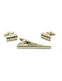 Gold Plated Cufflink/Tie Bar Set