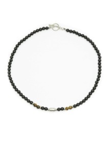 Obsidian Beads Yellow/Tiger Eye Necklace