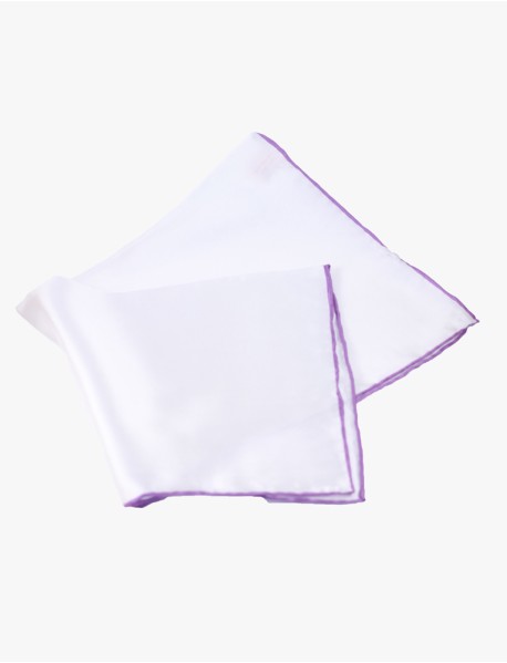  White w/Purple-Edge silk Handrolled